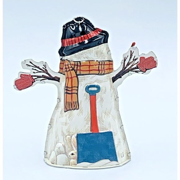 1997 Hallmark Pressed Tin Meadow Santa Vintage Christmas Ornament Mint in Box - Picture 4 of 11